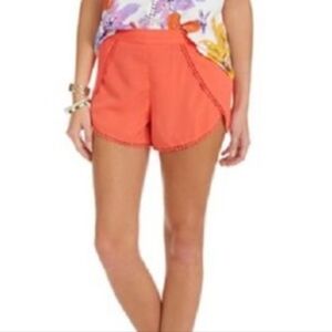 Jessica Simpson Tangerine Hot Pants Shorts with Lace Border size L